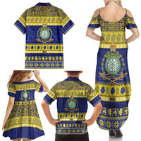 Niue Christmas Family Matching Summer Maxi Dress and Hawaiian Shirt Monuina e Kilisimasi Hiapo Motifs - Polynesian Pride