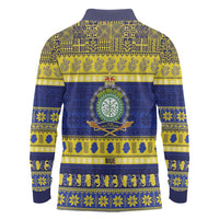Niue Christmas Long Sleeve Polo Shirt Monuina e Kilisimasi Hiapo Motifs - Polynesian Pride