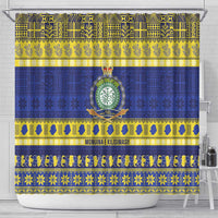 Niue Christmas Shower Curtain Monuina e Kilisimasi Hiapo Motifs - Polynesian Pride