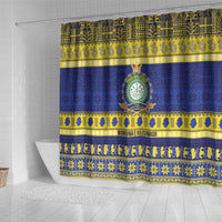 Niue Christmas Shower Curtain Monuina e Kilisimasi Hiapo Motifs - Polynesian Pride