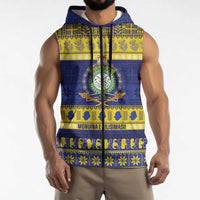 Niue Christmas Sleeveless Zip Hoodie Monuina e Kilisimasi Hiapo Motifs - Polynesian Pride