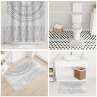 Niue White Sunday Bathroom Set Tapu Fanau Ia Puakenikeni Hiapo Pattern - Polynesian Pride