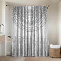 Niue White Sunday Bathroom Set Tapu Fanau Ia Puakenikeni Hiapo Pattern - Polynesian Pride