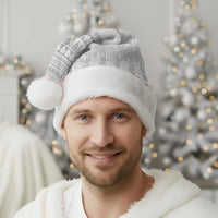 Niue White Sunday Christmas Santa Hat Tapu Fanau Ia Puakenikeni Hiapo Pattern - Polynesian Pride