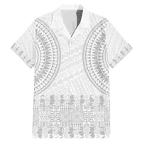Niue White Sunday Family Matching Mermaid Dress and Hawaiian Shirt Tapu Fanau Ia Puakenikeni Hiapo Pattern - Polynesian Pride