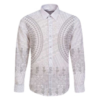 Niue White Sunday Family Matching Off The Shoulder Long Sleeve Dress and Hawaiian Shirt Tapu Fanau Ia Puakenikeni Hiapo Pattern - Polynesian Pride