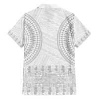 Niue White Sunday Family Matching Tank Maxi Dress and Hawaiian Shirt Tapu Fanau Ia Puakenikeni Hiapo Pattern - Polynesian Pride