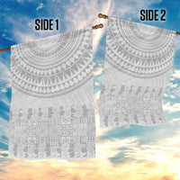 Niue White Sunday Garden Flag Tapu Fanau Ia Puakenikeni Hiapo Pattern - Polynesian Pride