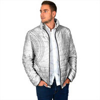 Niue White Sunday Padded Jacket Tapu Fanau Ia Puakenikeni Hiapo Pattern - Polynesian Pride