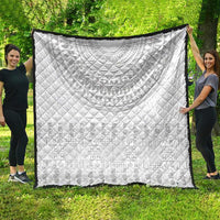 Niue White Sunday Quilt Tapu Fanau Ia Puakenikeni Hiapo Pattern - Polynesian Pride