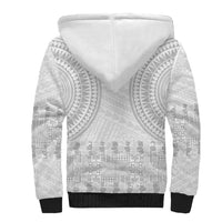 Niue White Sunday Sherpa Hoodie Tapu Fanau Ia Puakenikeni Hiapo Pattern - Polynesian Pride
