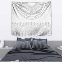 Niue White Sunday Tapestry Tapu Fanau Ia Puakenikeni Hiapo Pattern - Polynesian Pride