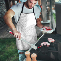 Niue White Sunday Apron Half Hiapo Pattern Vibes - Polynesian Pride