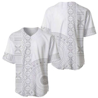 Niue White Sunday Baseball Jersey Half Hiapo Pattern Vibes - Polynesian Pride