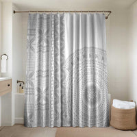 Niue White Sunday Bathroom Set Half Hiapo Pattern Vibes - Polynesian Pride