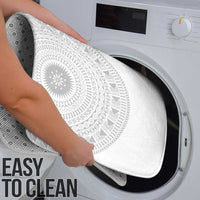 Niue White Sunday Bathroom Set Half Hiapo Pattern Vibes - Polynesian Pride