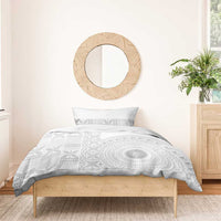 Niue White Sunday Bedding Set Half Hiapo Pattern Vibes - Polynesian Pride