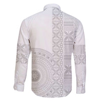 Niue White Sunday Family Matching Mermaid Dress and Hawaiian Shirt Half Hiapo Pattern Vibes - Polynesian Pride