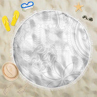 Tapu Fanau Ia Niue Beach Blanket Happy White Sunday Unique Hiapo - Polynesian Pride