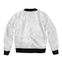 Tapu Fanau Ia Niue Bomber Jacket Happy White Sunday Unique Hiapo - Polynesian Pride