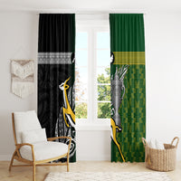 New Zealand and South Africa Rugby Window Curtain 2023 World Cup Final All Black Springboks Together LT14 - Polynesian Pride