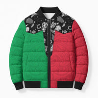 Vanuatu Cowboy Bomber Puffer Jacket Cowboy Symbols Split Stylized - Polynesian Pride