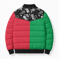 Vanuatu Cowboy Bomber Puffer Jacket Cowboy Symbols Split Stylized - Polynesian Pride