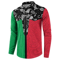 Vanuatu Cowboy Button Sweatshirt Cowboy Symbols Split Stylized - Polynesian Pride