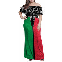 Vanuatu Cowboy Family Matching Off Shoulder Maxi Dress and Hawaiian Shirt Cowboy Symbols Split Stylized - Polynesian Pride