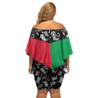 Vanuatu Cowboy Family Matching Off Shoulder Short Dress and Hawaiian Shirt Cowboy Symbols Split Stylized - Polynesian Pride