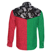 Vanuatu Cowboy Family Matching Puletasi and Hawaiian Shirt Cowboy Symbols Split Stylized - Polynesian Pride