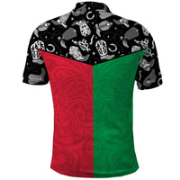 Vanuatu Cowboy Polo Shirt Cowboy Symbols Split Stylized - Polynesian Pride