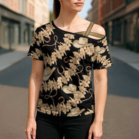 Vanuatu Cowboy Cross Shoulder Shirt Seamless Straw Hats Hibiscus - Polynesian Pride