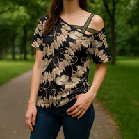 Vanuatu Cowboy Cross Shoulder Shirt Seamless Straw Hats Hibiscus - Polynesian Pride