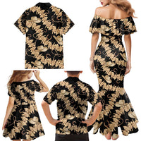 Vanuatu Cowboy Family Matching Mermaid Dress and Hawaiian Shirt Seamless Straw Hats Hibiscus - Polynesian Pride