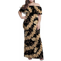 Vanuatu Cowboy Family Matching Off Shoulder Maxi Dress and Hawaiian Shirt Seamless Straw Hats Hibiscus - Polynesian Pride