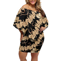 Vanuatu Cowboy Family Matching Off Shoulder Short Dress and Hawaiian Shirt Seamless Straw Hats Hibiscus - Polynesian Pride