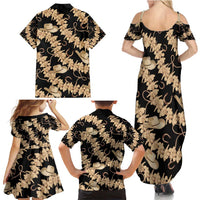 Vanuatu Cowboy Family Matching Summer Maxi Dress and Hawaiian Shirt Seamless Straw Hats Hibiscus - Polynesian Pride