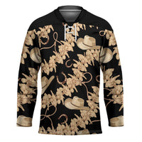 Vanuatu Cowboy Hockey Jersey Seamless Straw Hats Hibiscus - Polynesian Pride