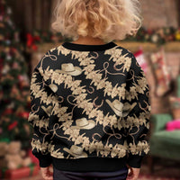 Vanuatu Cowboy Kid Ugly Christmas Sweater Seamless Straw Hats Hibiscus - Polynesian Pride