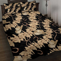 Vanuatu Cowboy Quilt Bed Set Seamless Straw Hats Hibiscus - Polynesian Pride