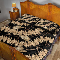 Vanuatu Cowboy Quilt Bed Set Seamless Straw Hats Hibiscus - Polynesian Pride