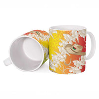 Vanuatu Cowboy Ceramic Mug Straw Hats Hibiscus With Sand Drawing - Polynesian Pride