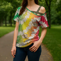 Vanuatu Cowboy Cross Shoulder Shirt Straw Hats Hibiscus With Sand Drawing - Polynesian Pride