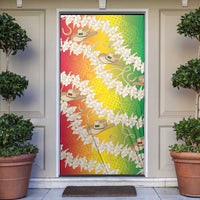 Vanuatu Cowboy Door Cover Straw Hats Hibiscus With Sand Drawing - Polynesian Pride