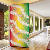 Vanuatu Cowboy Door Cover Straw Hats Hibiscus With Sand Drawing - Polynesian Pride