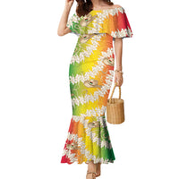 Vanuatu Cowboy Family Matching Mermaid Dress and Hawaiian Shirt Straw Hats Hibiscus With Sand Drawing - Polynesian Pride
