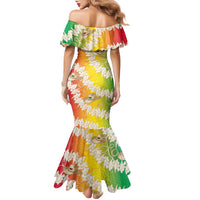 Vanuatu Cowboy Family Matching Mermaid Dress and Hawaiian Shirt Straw Hats Hibiscus With Sand Drawing - Polynesian Pride