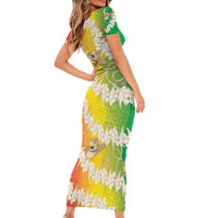 Vanuatu Cowboy Family Matching Short Sleeve Bodycon Dress and Hawaiian Shirt Straw Hats Hibiscus With Sand Drawing - Polynesian Pride