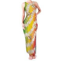 Vanuatu Cowboy Family Matching Tank Maxi Dress and Hawaiian Shirt Straw Hats Hibiscus With Sand Drawing - Polynesian Pride